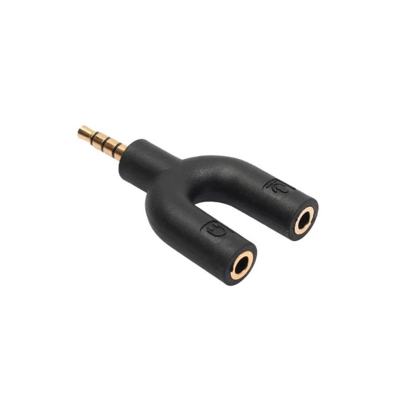 ADAPTADOR PLUG P3 NOTEB PARA 2 P2 AUDIO E FONE PRETO - MD9- 8096
