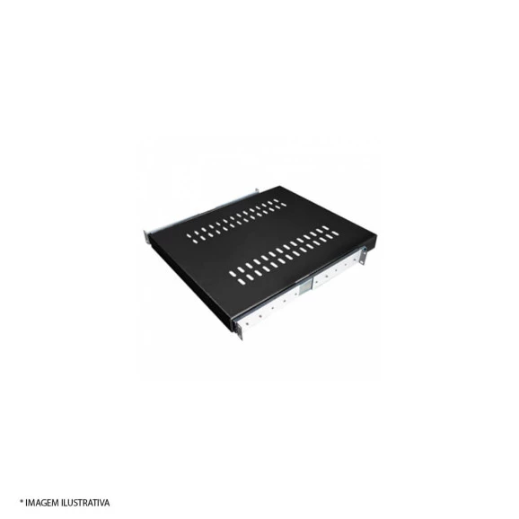BANDEJA 19 1U 800MM 4 PONTOS MOVEL VENTILADA PRETA DIVERSO