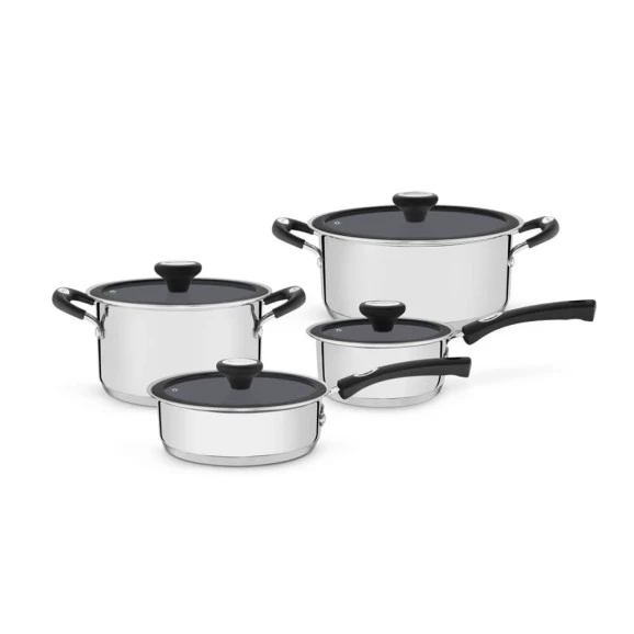 Jogo de panelas Tramontina Solar Ceramic 4 peças aço inox