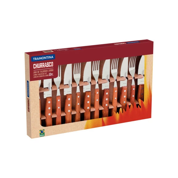 Jogo para churrasco Tramontina Dynamic 12 peças aço inox