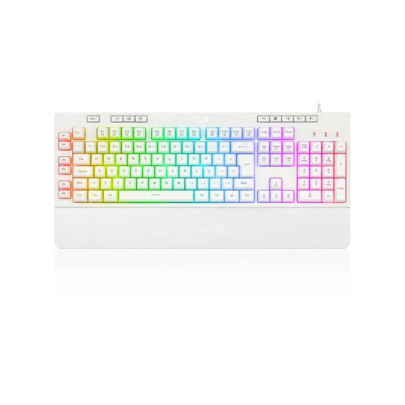 Teclado gamer de membrana Redragon Shiva K512W-RGB branco
