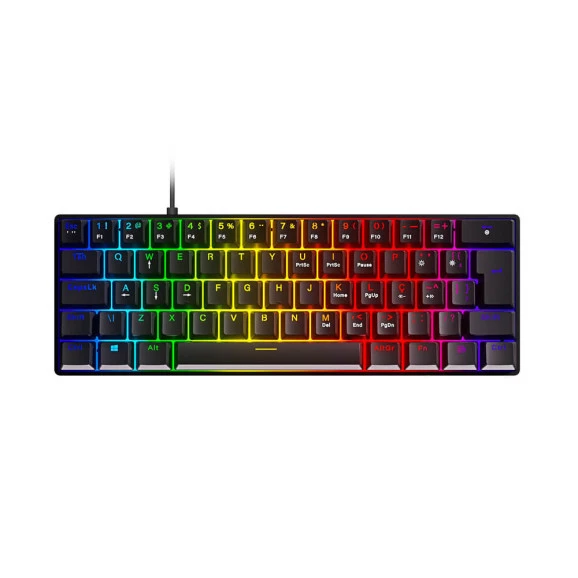 Teclado gamer mecânico Pcyes Outemu Red Hotswap LED RGB 
