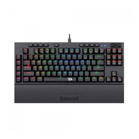 Teclado mecânico gamer Redragon switch vermelho Vishnu K596RGB