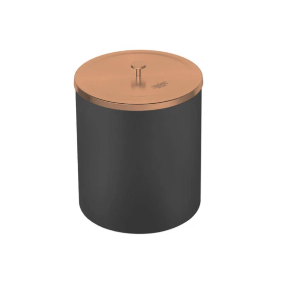 Lixeira Tramontina Util 5 litros aço inox Rose com balde plástico