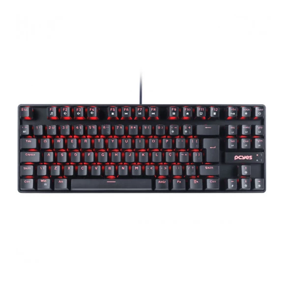 Visão superior Teclado gamer mecânico TKL Neron Black Outemu Blue