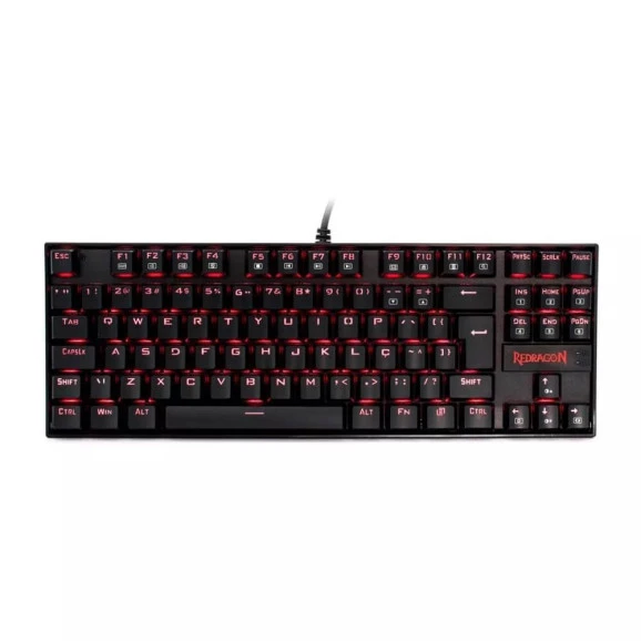 Teclado gamer mecânico Redragon K552 Kumara Brown