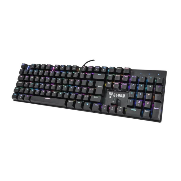 Diagonal Teclado gamer mecânico Clanm King CL-TK87 preto Red Switch