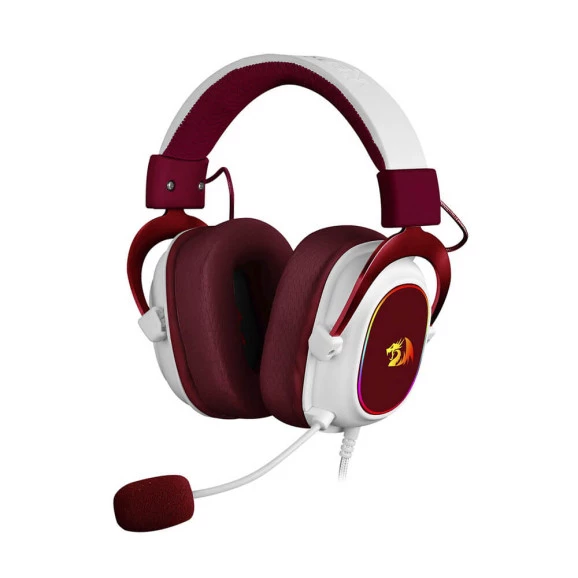 Headset gamer Redragon Zeus X H510 RGB branco com vermelho