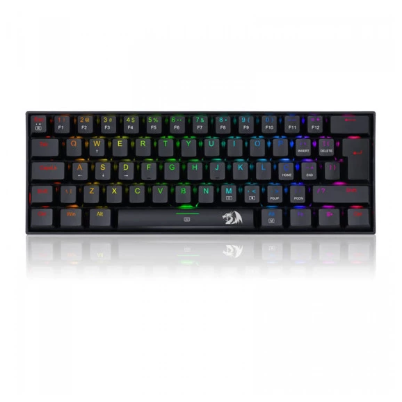 Teclado gamer mecânico Redragon Dragonborn RGB preto switch azul