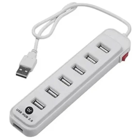 Hub 7 portas USB 2.0 Bright branco - 0191