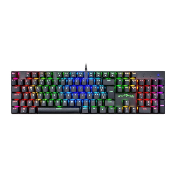 Visão frontal TECLADO GAMER VIPER PRO SWITCH RED MAMBA