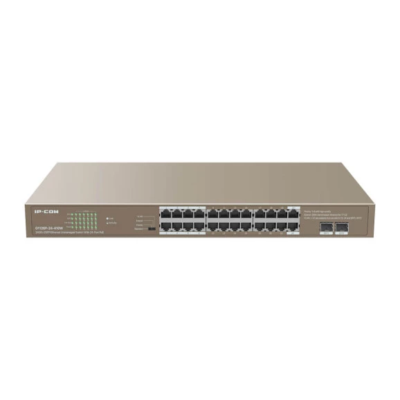SWITCH IP-COM 24 PORTAS 100/1000 G1126P-24-410W