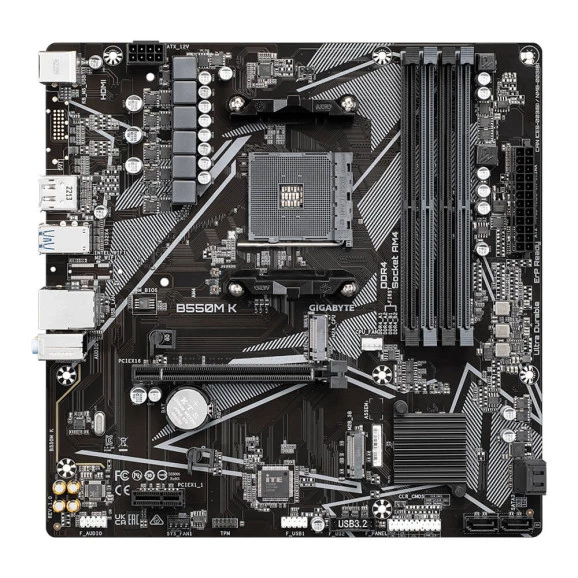 Placa Mãe B550M K Gigabyte AMD Am4