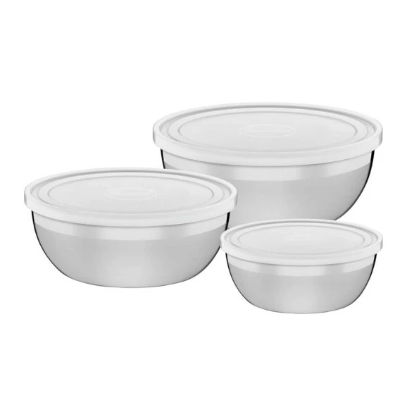 Jogo de Potes Tramontina Reezinox 3 Peças Aço Inox