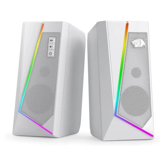 Caixa de Som Gamer Redragon 2.0 Anvil GS520W Branco RGB
