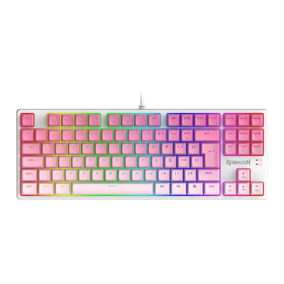 Teclado Mecânico Redragon Daksa Branco e Rosa Teclado Gamer Redragon Daksa Teclado Mecânico Gamer Branco e Rosa Teclado Redragon Daksa RGB Teclado Redragon Branco e Rosa Teclado Gamer Mecânico Redragon Redragon Daksa RGB Branco e Rosa Teclado Daksa Branco