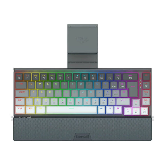 Teclado Mecânico Gamer Redragon Shaco Preto e Cinza RGB