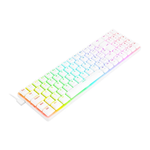TECLADO MECANICO GAMER REDRAGON K626 ASHE RGB BRANCO SWITCH MARRO