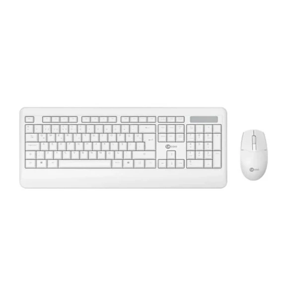 KIT TECLADO E MOUSE S/FIO LECOO KW202 BRANCO