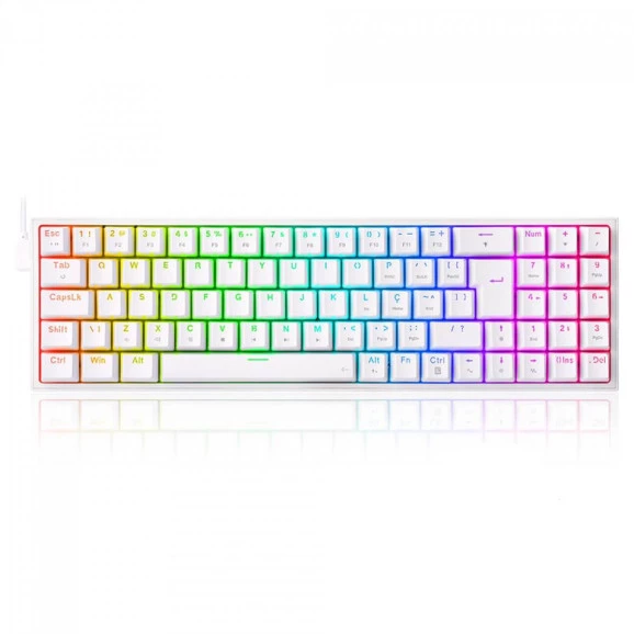 TECLADO MECANICO GAMER REDRAGON K628 POLLUX BRANCO SWITCH