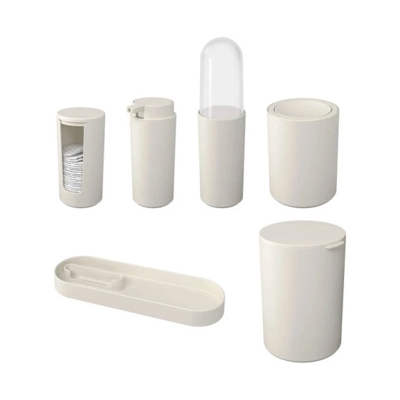 Conjunto para banheiro Coza Serene 6 peças cinza claro