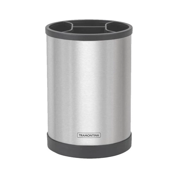 Porta-utensílios giratório Tramontina em aço inox