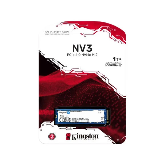 SSD KINGSTON 1TB NV3 M.2 2280 NVME PCIE 4.0 -SNV3S/1000G