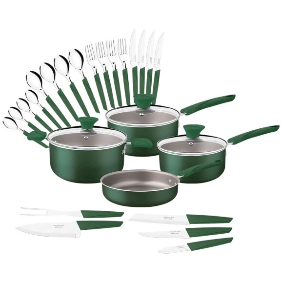 KIT COZINHA TRAMONTINA LYF VERDE NATUREZA 25 PEÇAS - 28399205