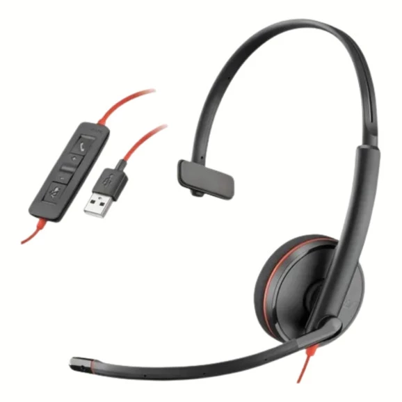 Fone de Ouvido Headset com Microfone Poly Blackwire C3210-8X214AA