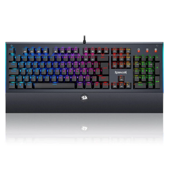 TECLADO MECÂNICO GAMER REDRAGON K569 ARYAMAN RGB PRETO V2 SWITCH 