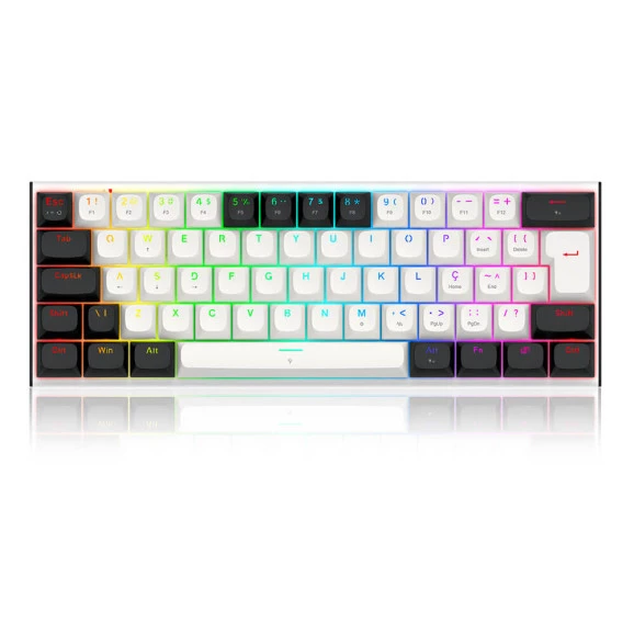 TECLADO MAGNETCO GAMER REDRAGON K683BW FIDD RGB PRETO E BRANCO 