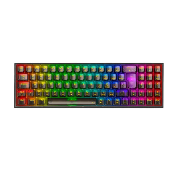 Teclado mecânico gamer Redragon Pollux Pro Clear Black Layout ABN