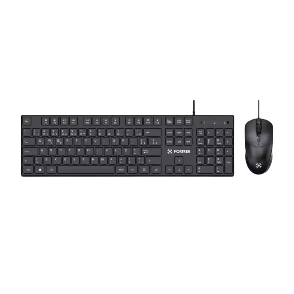KIT TECLADO E MOUSE C/FIO FORTREK C13 PRETO