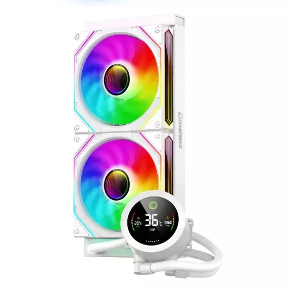 Water cooler iceburg 240 digital bk branco Gamemax