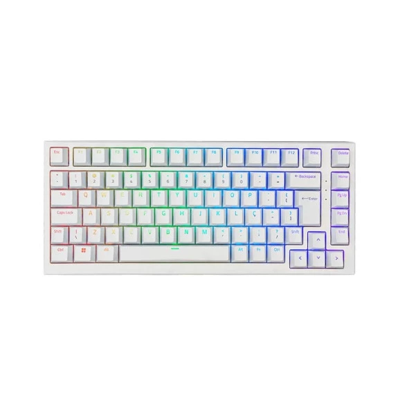 TECLADO GAMER AKKO MG75 ABNT 2 BRANCO SWITCH SILVER V3 PRO 