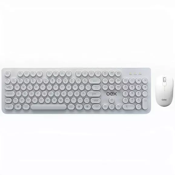 Kit teclado e mouse sem fio Oex TM410 branco - 48.7216