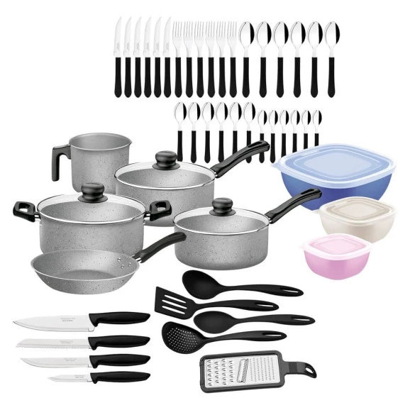 KIT COZINHA TRAMONTINA EM ALUMINIO 47 PEÇAS - 20297612