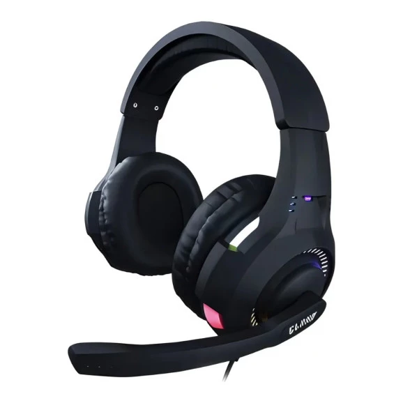 Fone de Ouvido Headset Gamer Cyber Preto Com LED Usb Stereo Com Fio Clanm