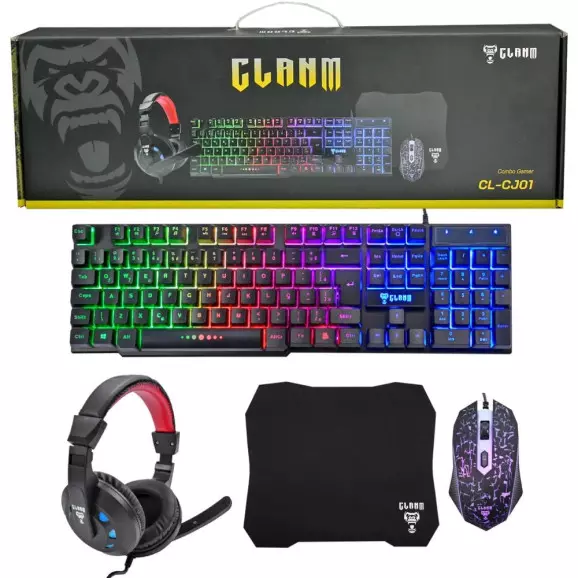 Kit gamer Clanm Nightmare teclado mouse headset - CL-CJ01