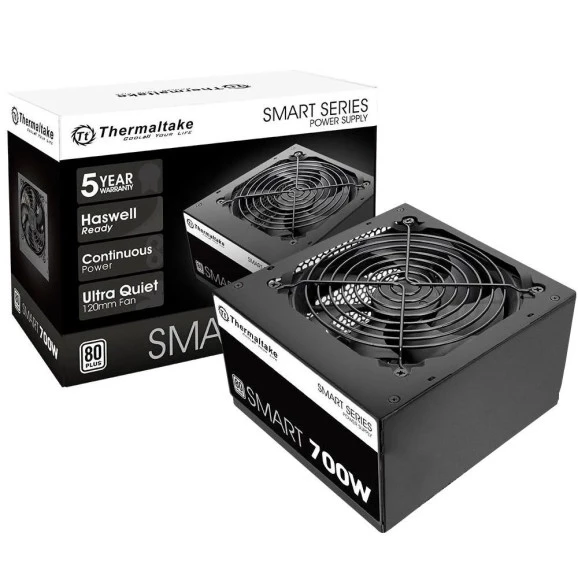 Fonte Thermaltake Smart 700W, 80 Plus White, Preto