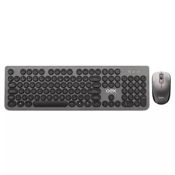 Kit teclado e mouse sem fio Oex TM410 chumbo - 48.7307