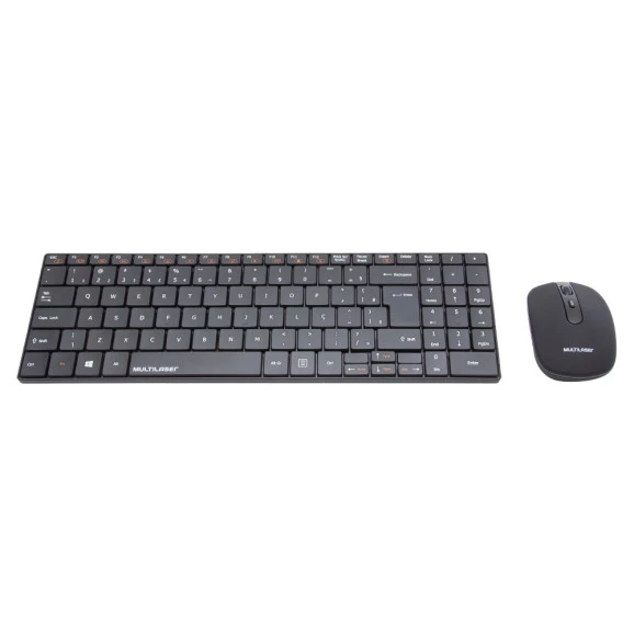 Teclado e Mouse sem Fio Combo Slim 2.4 GHZ TC202 Multilaser