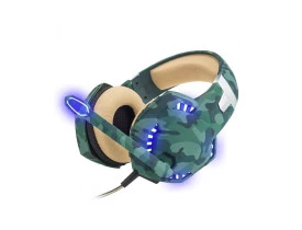 Vista Lateral do Headset gamer Dazz Special Forces Jungle luz acesa