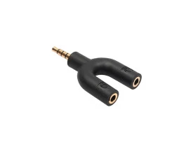ADAPTADOR PLUG P3 NOTEB PARA 2 P2 AUDIO E FONE PRETO - MD9- 8096