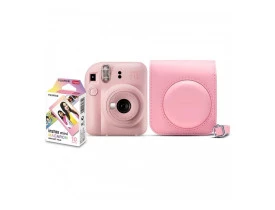 Kit Câmera Instax Mini Fujifilm 12 Rosa com Bolsa + 10 Filmes 