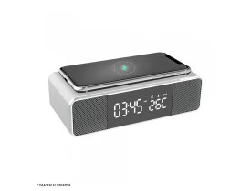 Carregador sem fio Bright com caixa de som Bluetooth branco