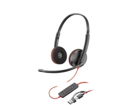 FONE DE OUVIDO HEADSET PLANTRONICS BLACKWIRE C3220 DUPLO USB-A/C