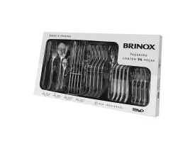 Faqueiro Brinox inox Lyon 24 peças