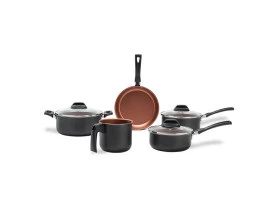 Jogo de panelas Brinox antiaderente 5 peças Topázio cinza range