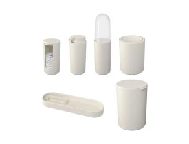 Conjunto para banheiro Coza Serene 6 peças cinza claro